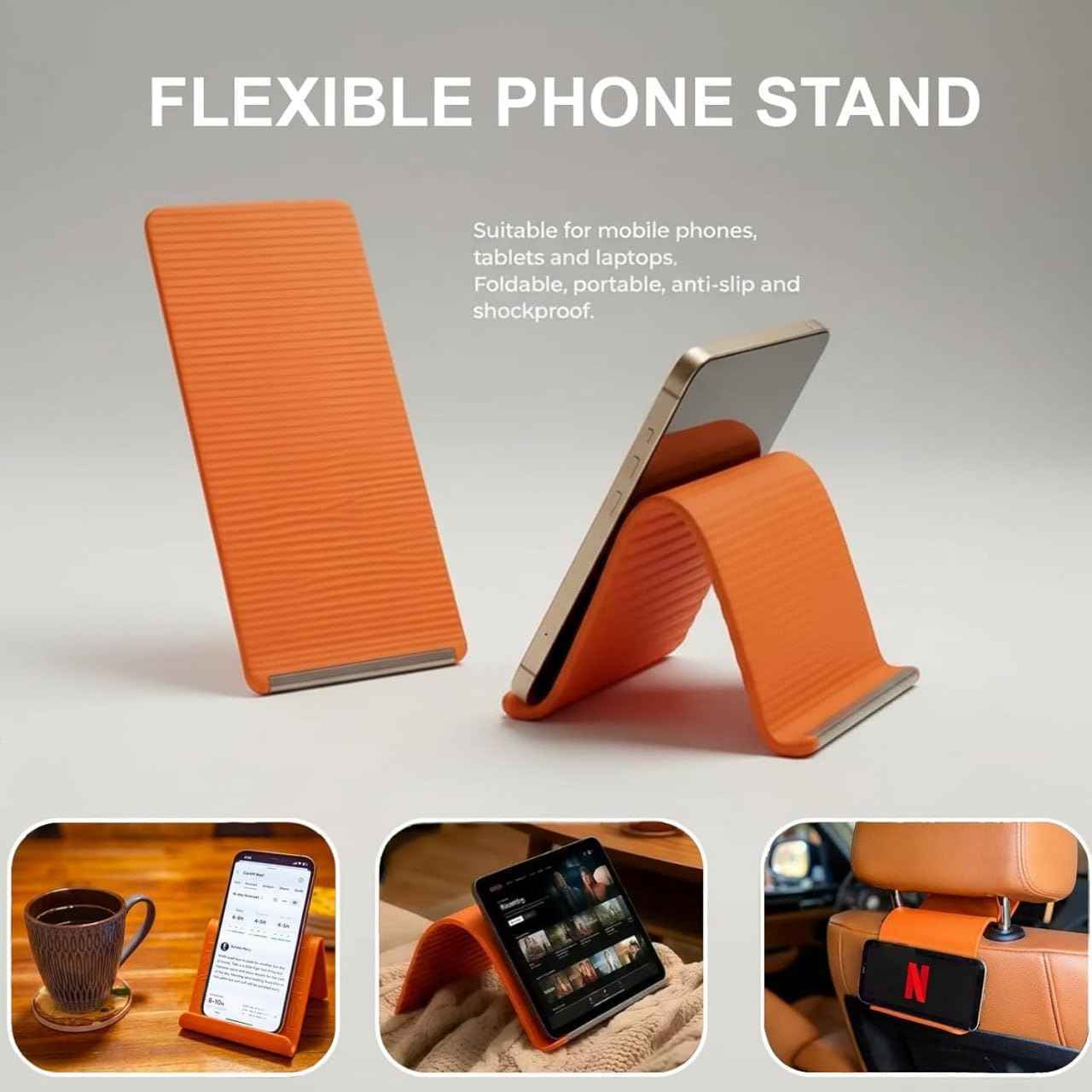 FoldEase Universal Foldable Silicone Phone Holder