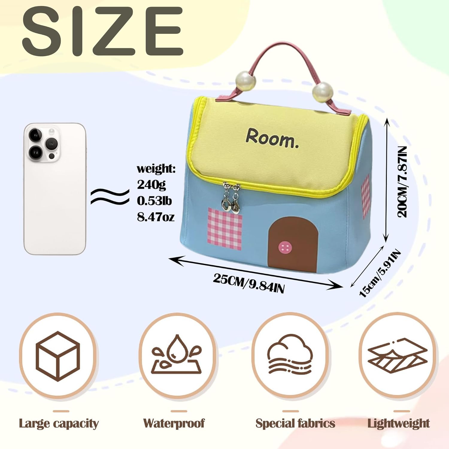 GlowHaven House-Shaped Makeup Bag