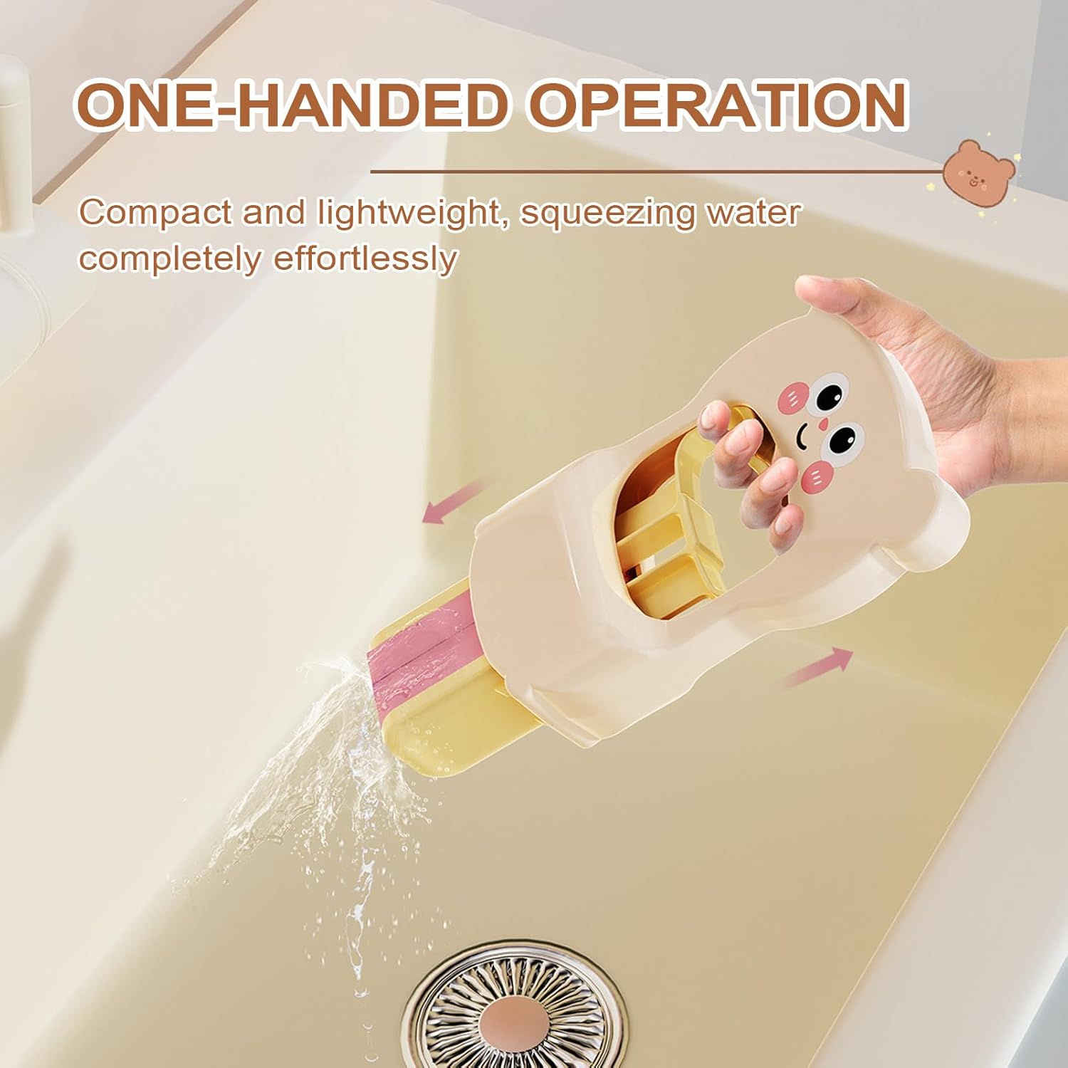 CleanMate Cute Cartoon Foldable Mop for Easy Wet and Dry Cleanup