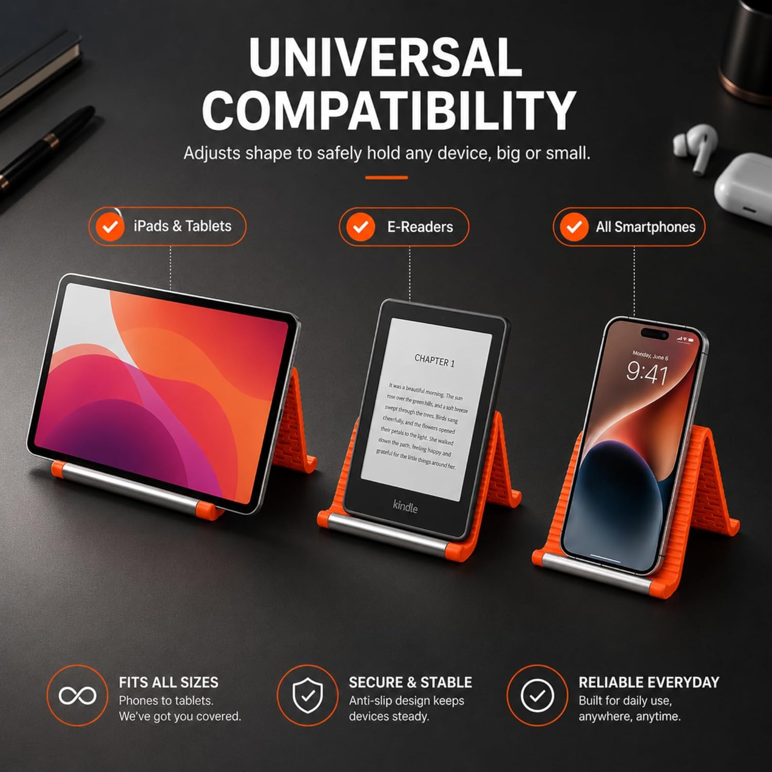 FoldEase Universal Foldable Silicone Phone Holder