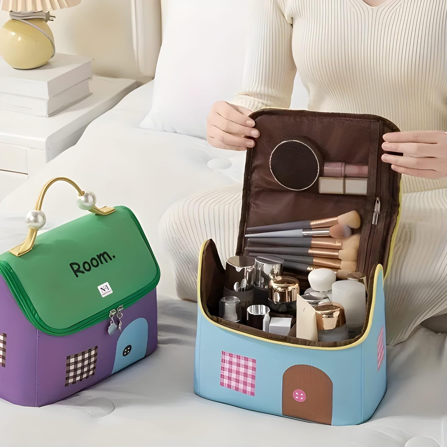 GlowHaven House-Shaped Makeup Bag