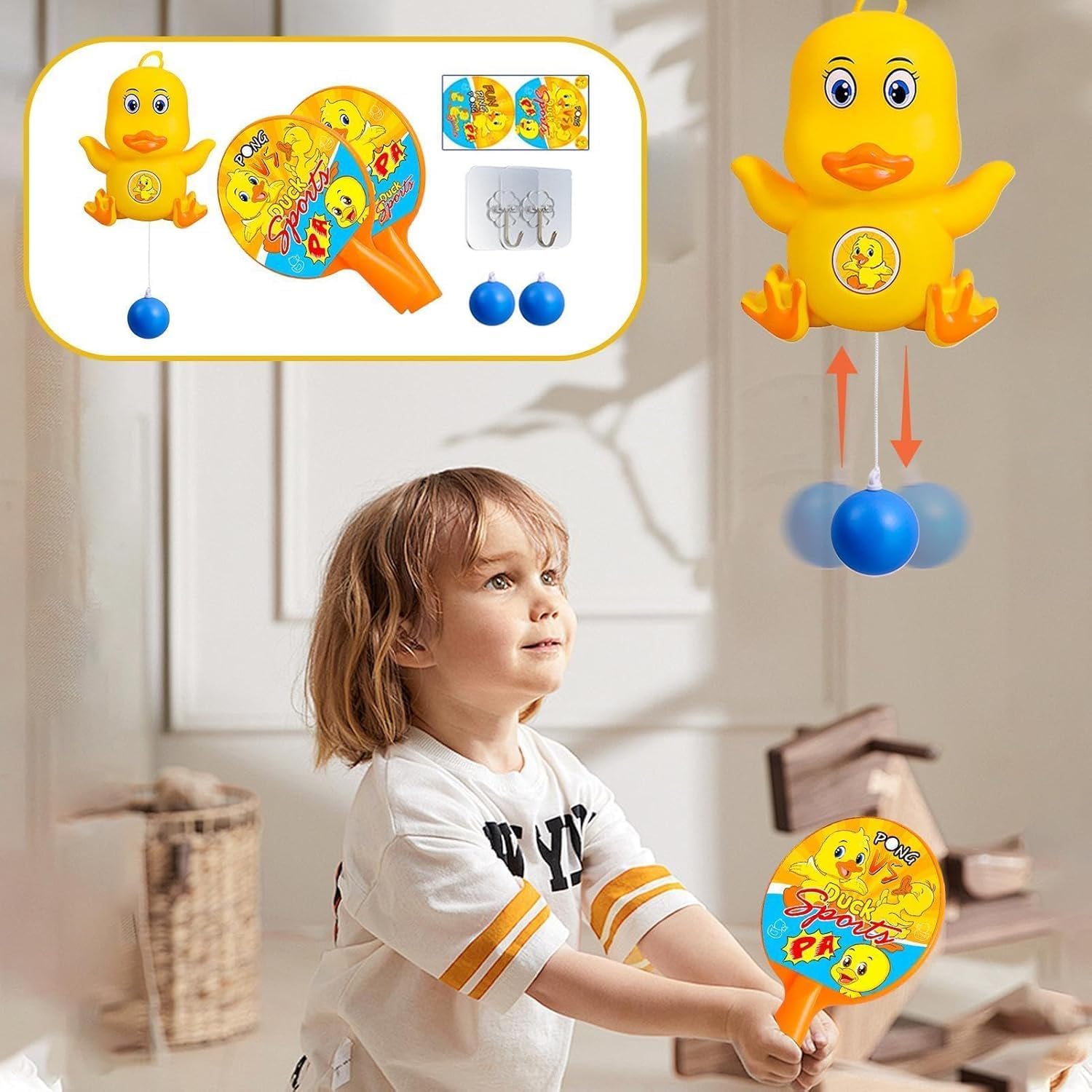 Multifunctional Hanging Table Tennis Trainer Set for Kids