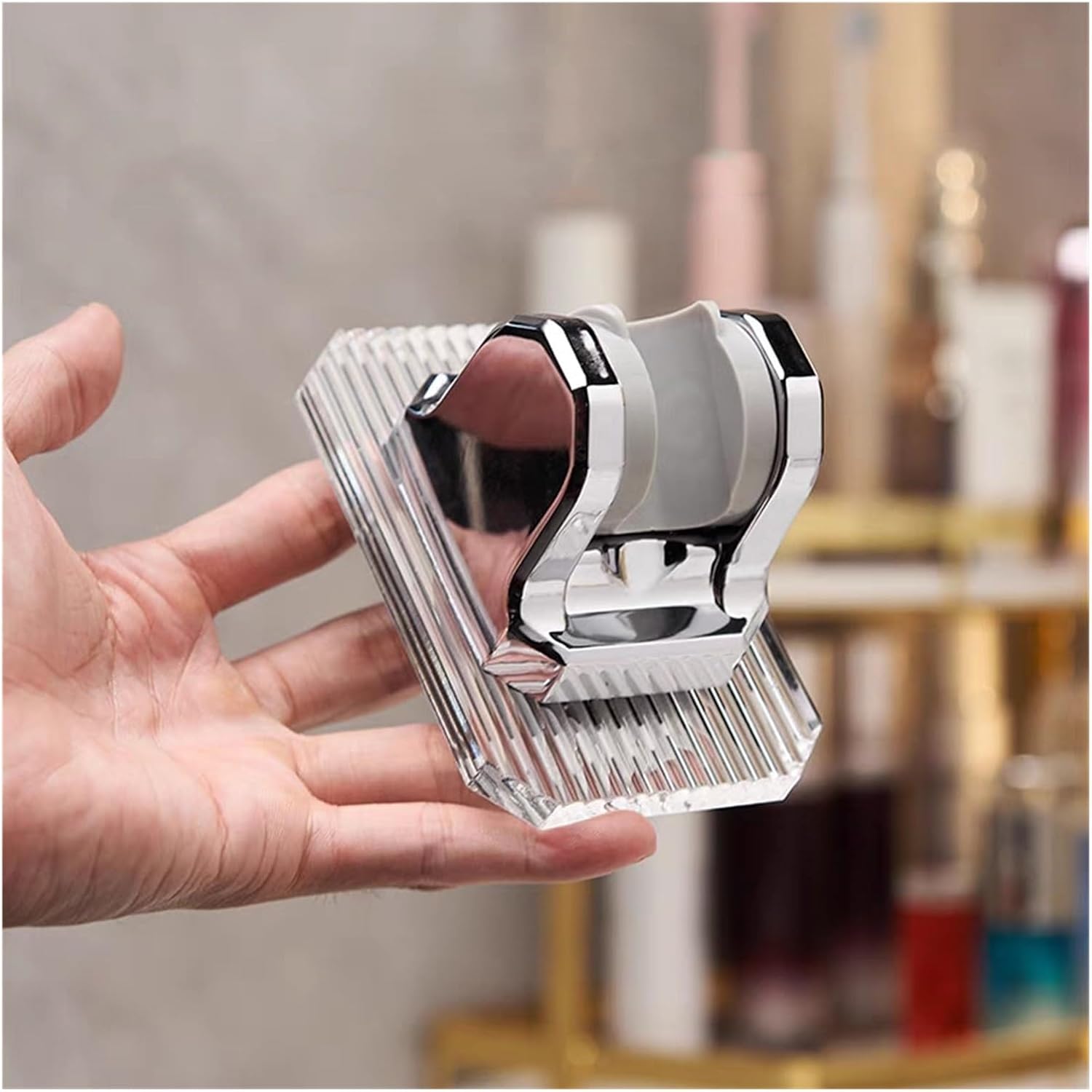 Self-Adhesive Adjustable Acrylic Shower Holder