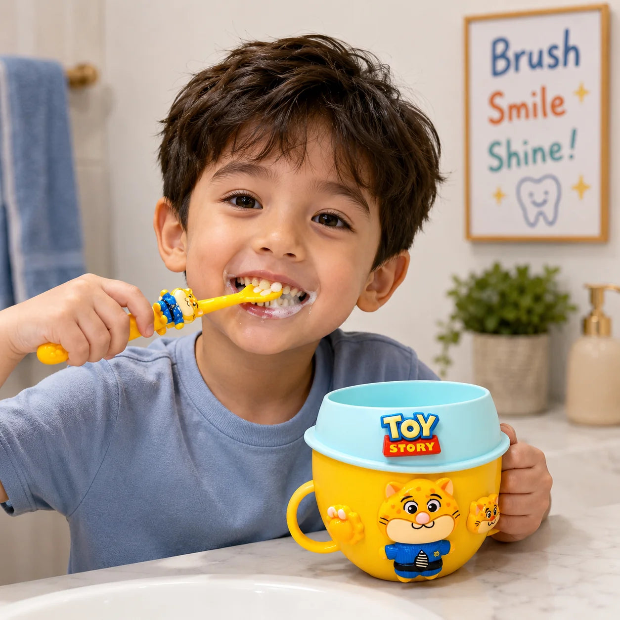 BrushBuddy Zootopia Kids Cartoon Toothbrush Cup Set