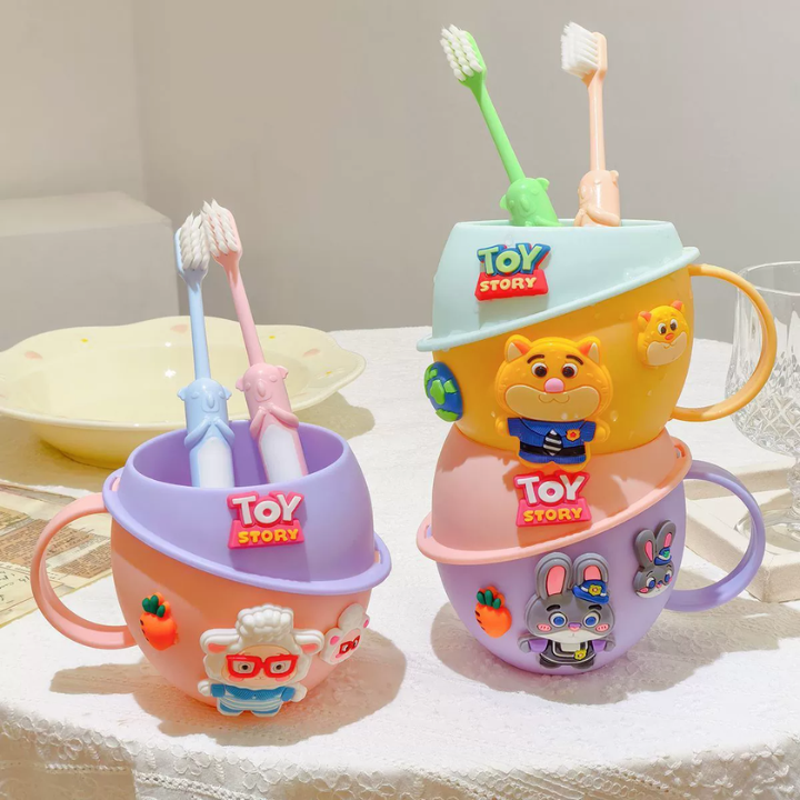 BrushBuddy Zootopia Kids Cartoon Toothbrush Cup Set