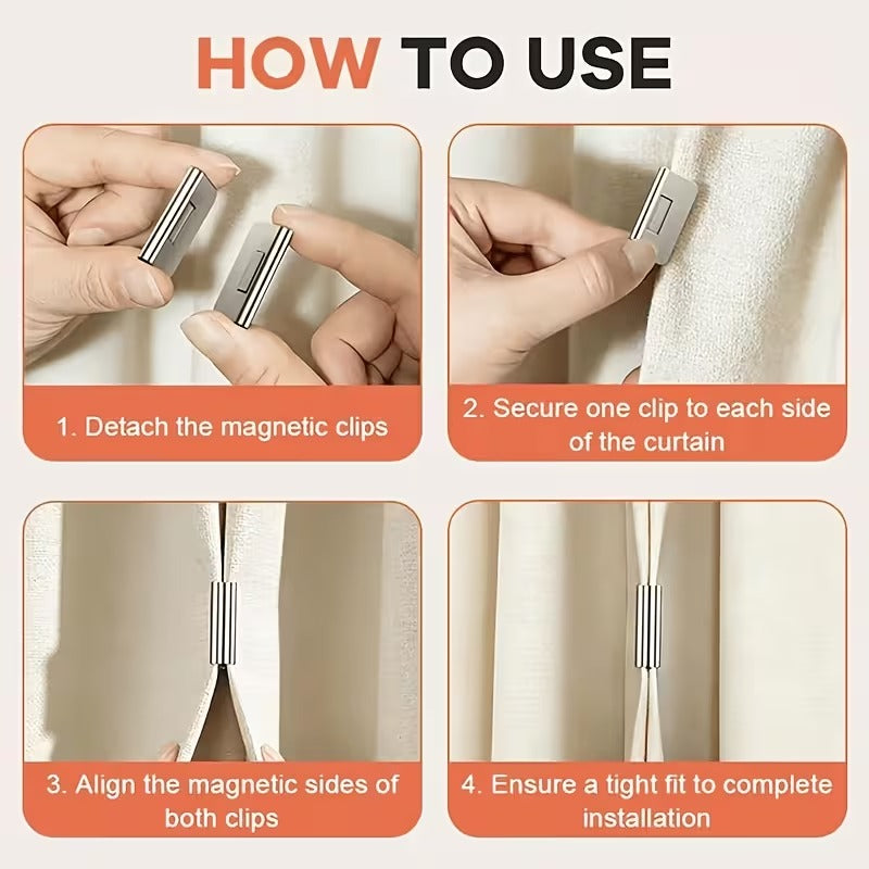 SnapEase Magnetic Curtain Closure Clips