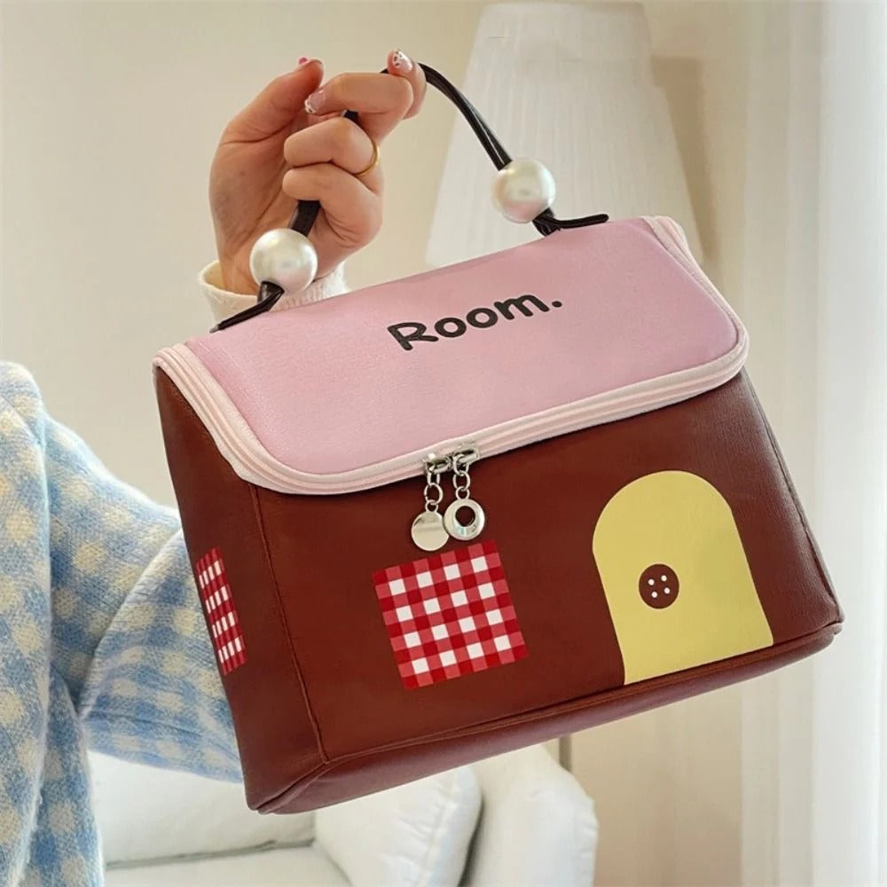 GlowHaven House-Shaped Makeup Bag