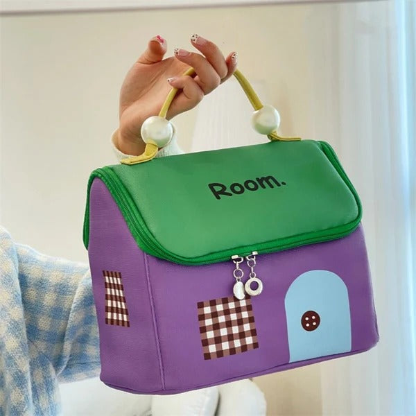 GlowHaven House-Shaped Makeup Bag