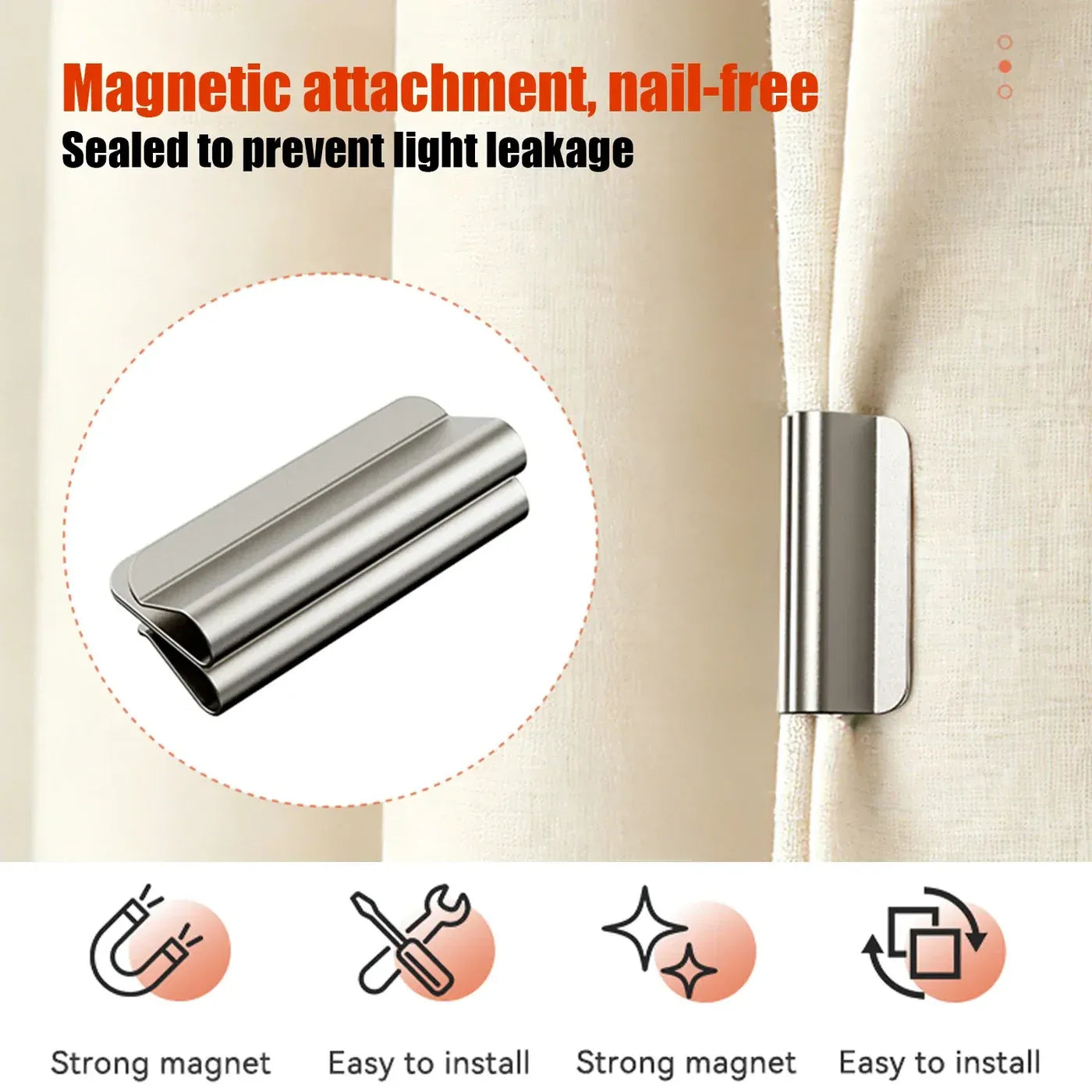 SnapEase Magnetic Curtain Closure Clips