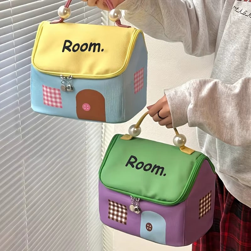 GlowHaven House-Shaped Makeup Bag